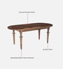 Atlas Sheesham Wood 6 Seater Dining Table In Provincial Teak Finish