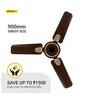 Atomberg Efficio+ 900mm BLDC motor Energy Saving Anti-Dust Ceiling Fan with Remote Control | Brown