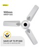 Atomberg Efficio+ 900mm BLDC motor Energy Saving Anti-Dust Ceiling Fan with Remote Control | White
