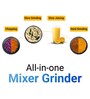 Atomberg MG1 Mixer Grinder with Inverter Technology & Slow Mode, 485W, 3 Jars and Chopper (Red Wine)