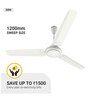 Atomberg Ozeo 1200mm 28W BLDC 5 Star Rated High Speed Ceiling Fan with Remote(White)