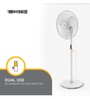 Atomberg Renesa 400mm Non-swing BLDC motor Energy Saving Pedestal Fan with Remote Control (White,Pack of 1)