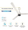 Atomberg Renesa Smart + 1200mm 28W BLDC 5 Star Rated High Speed Ceiling Fan with Remote(Pearl White)