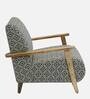 Atreo Fabric Arm Chair In Grey Colour Print