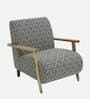 Atreo Fabric Arm Chair In Grey Colour Print