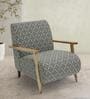 Atreo Fabric Arm Chair In Grey Colour Print