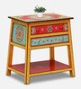 Attalika Solid Wood Hand-Painted End Table