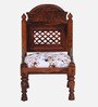 Atulya Sheesham Wood Slipper Chair In Honey Oak Finish With Floral Cushion Atulya Sheesham Wood Slipper Chair In Honey Oak Finish With Floral Cushion