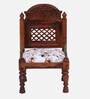 Atulya Sheesham Wood Slipper Chair In Honey Oak Finish With Floral Cushion
