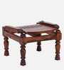 Atulya Sheesham Wood Slipper Chair In Honey Oak Finish With Floral Cushion