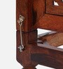 Atulya Sheesham Wood Slipper Chair In Honey Oak Finish With Floral Cushion