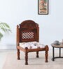 Atulya Sheesham Wood Slipper Chair In Honey Oak Finish With Floral Cushion Atulya Sheesham Wood Slipper Chair In Honey Oak Finish With Floral Cushion