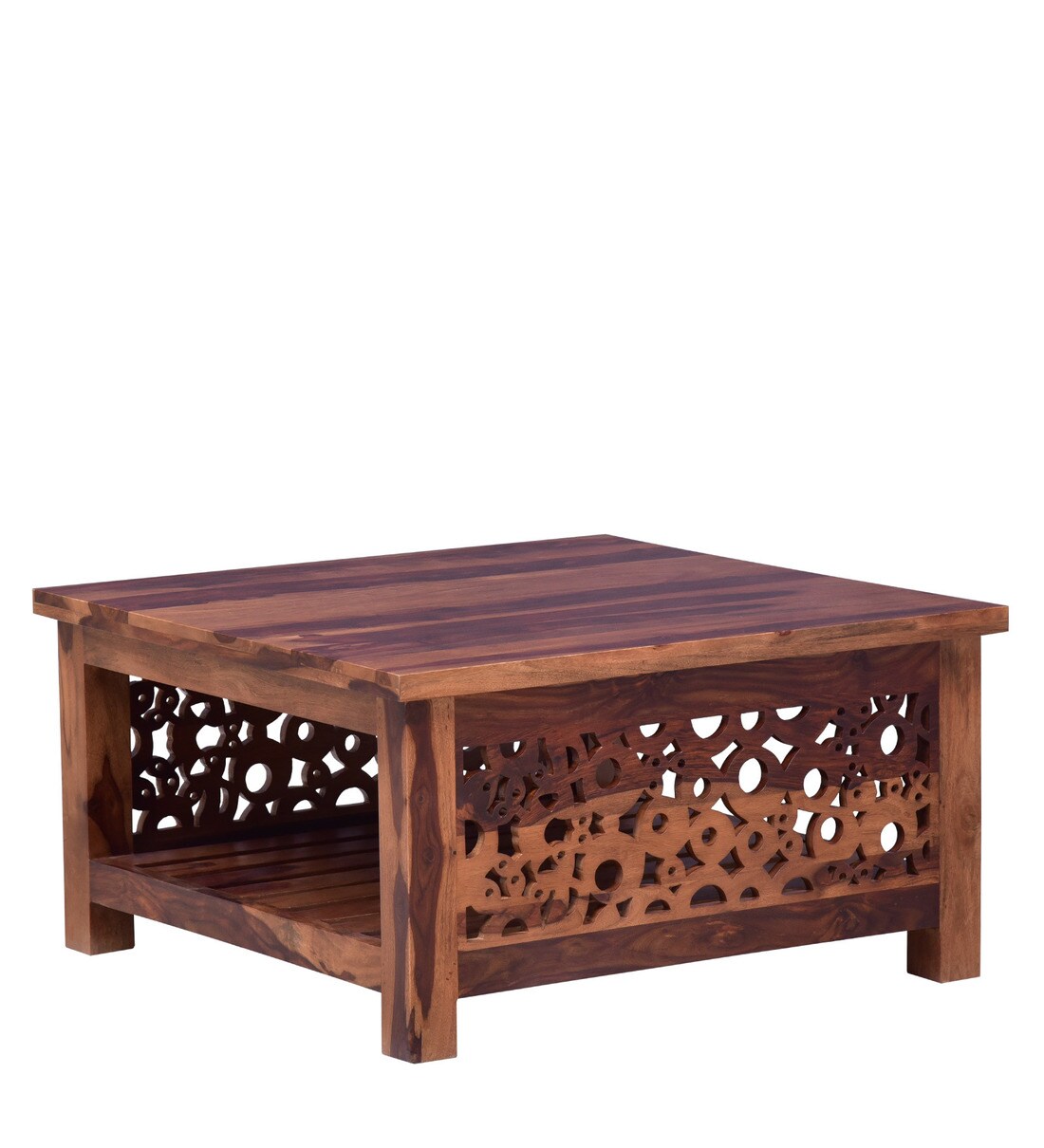 Buy Aura Solid Wood Coffee Table In Rustic Teak Finish By Woodsworth