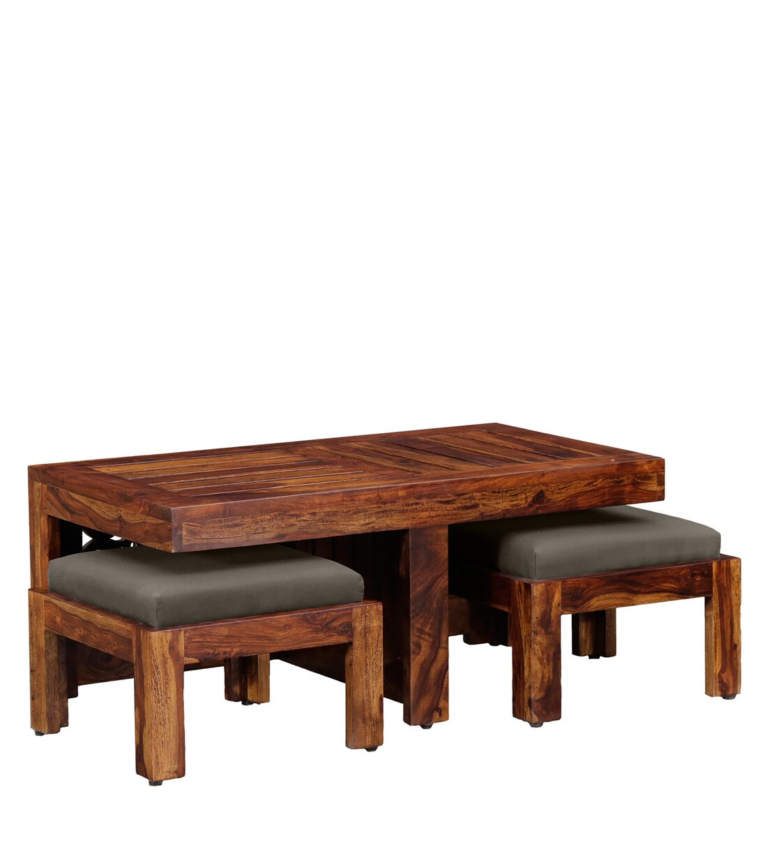 Buy Aura Solid Wood Nesting Coffee Table Set In Provincial Teak Finish
