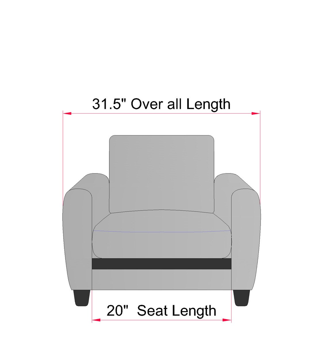 Buy Austin Fabric 1 Seater Sofa in Blue Colour Online Contemporary 1