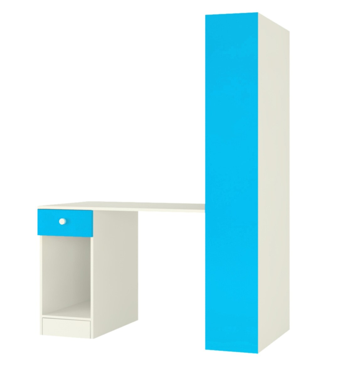 Buy Austin Study Table with BookShelf in Azure Blue Colour by Adona