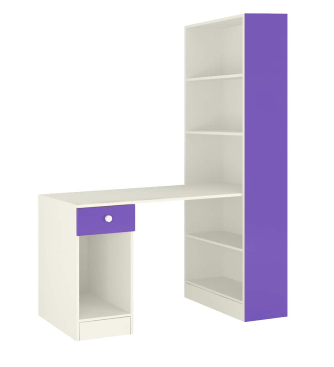 Buy Austin Study Table with BookShelf in Lavender Purple Colour by Adona Online Kids Study