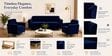Augusta (3+1+1) Seater Sofa In Blue Color
