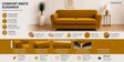Augusta 3 Seater Sofa In Mustard Color