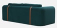 Aura 3 Seater Sofa Cane & Velvet Couch in Blue Oasis Colour