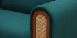 Aura 3 Seater Sofa Cane & Velvet Couch in Blue Oasis Colour