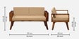 Aura Sheesham Wood 2 Seater Sofa In Honey Oak Finish