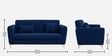 Aura 3 Seater Sofa In Blue Color