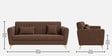 Aura 3 Seater Sofa In Brown Color