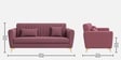 Aura 3 Seater Sofa In Onion Pink Color