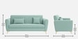 Aura 3 Seater Sofa In Sea Green Color