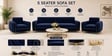 Austin (3+1+1) Sofa Set Sofa In Blue Color Austin (3+1+1) Sofa Set Sofa In Blue Color