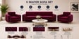 Austin (3+1+1) Sofa Set Sofa In Maroon Color Austin (3+1+1) Sofa Set Sofa In Maroon Color