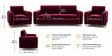 Austin (3+1+1) Sofa Set Sofa In Maroon Color Austin (3+1+1) Sofa Set Sofa In Maroon Color
