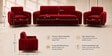 Austin (3+1+1) Sofa Set Sofa In Maroon Color