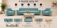 Austin (3+1+1) Sofa Set Sofa In Teal Color Austin (3+1+1) Sofa Set Sofa In Teal Color