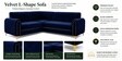 Austin 6 Seater Corner Sofa In Blue Color