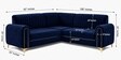 Austin 6 Seater Corner Sofa In Blue Color