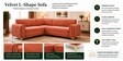 Austin 6 Seater Corner Sofa In Rose Color