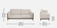 Australia Fabric 3 Seater Sofa in Beige Colour