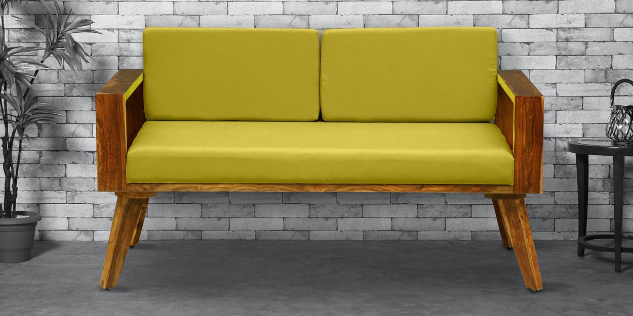 Buy Aura Sheesham Wood 2 Seater Sofa In Rustic Teak Finish Online