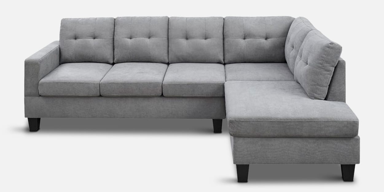 Buy Austin Fabric LHS Sectional Sofa in Light Grey Colour at 15 OFF by Adorn Homez Pepperfry