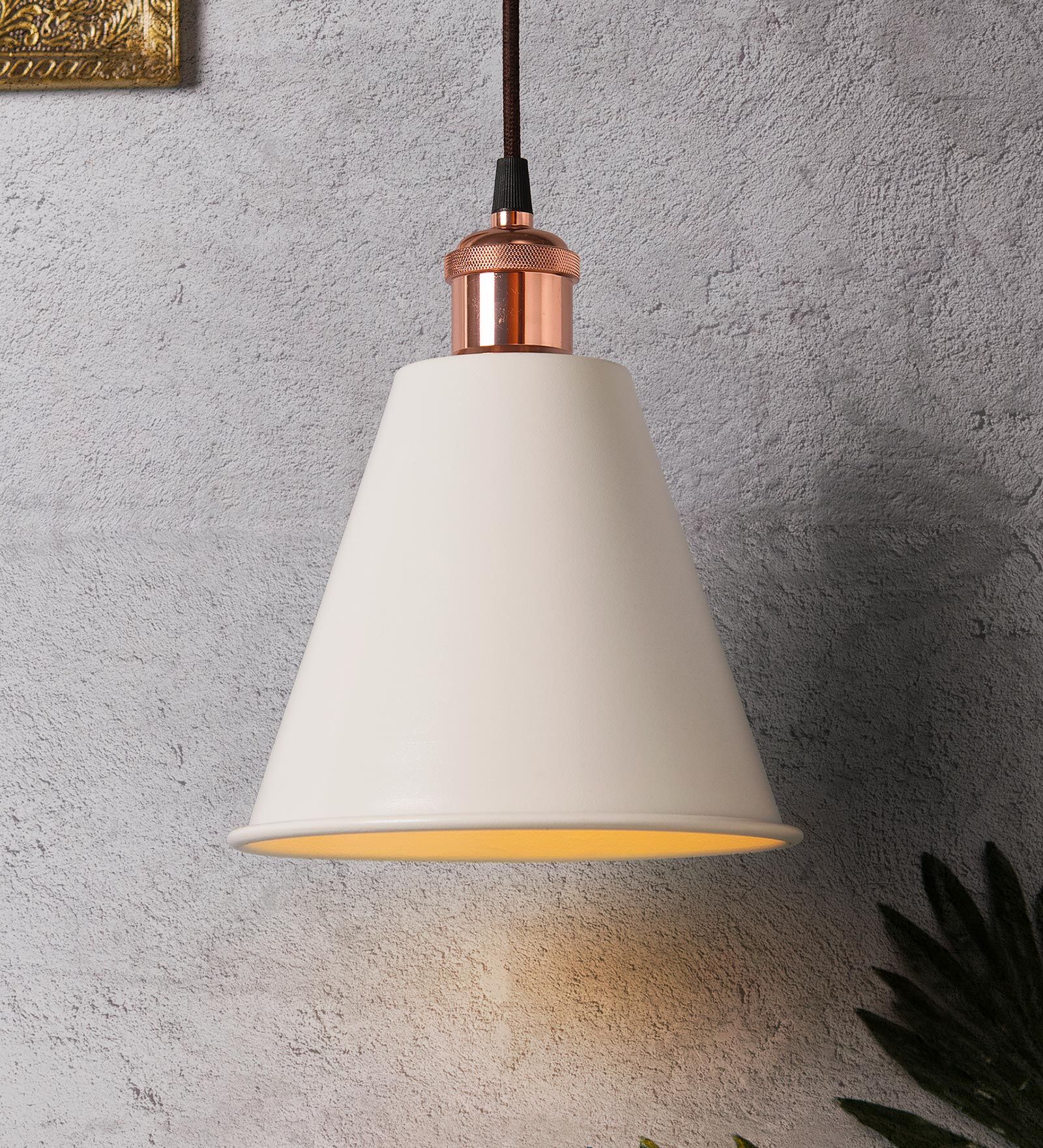 Audie White Metal Hanging Light