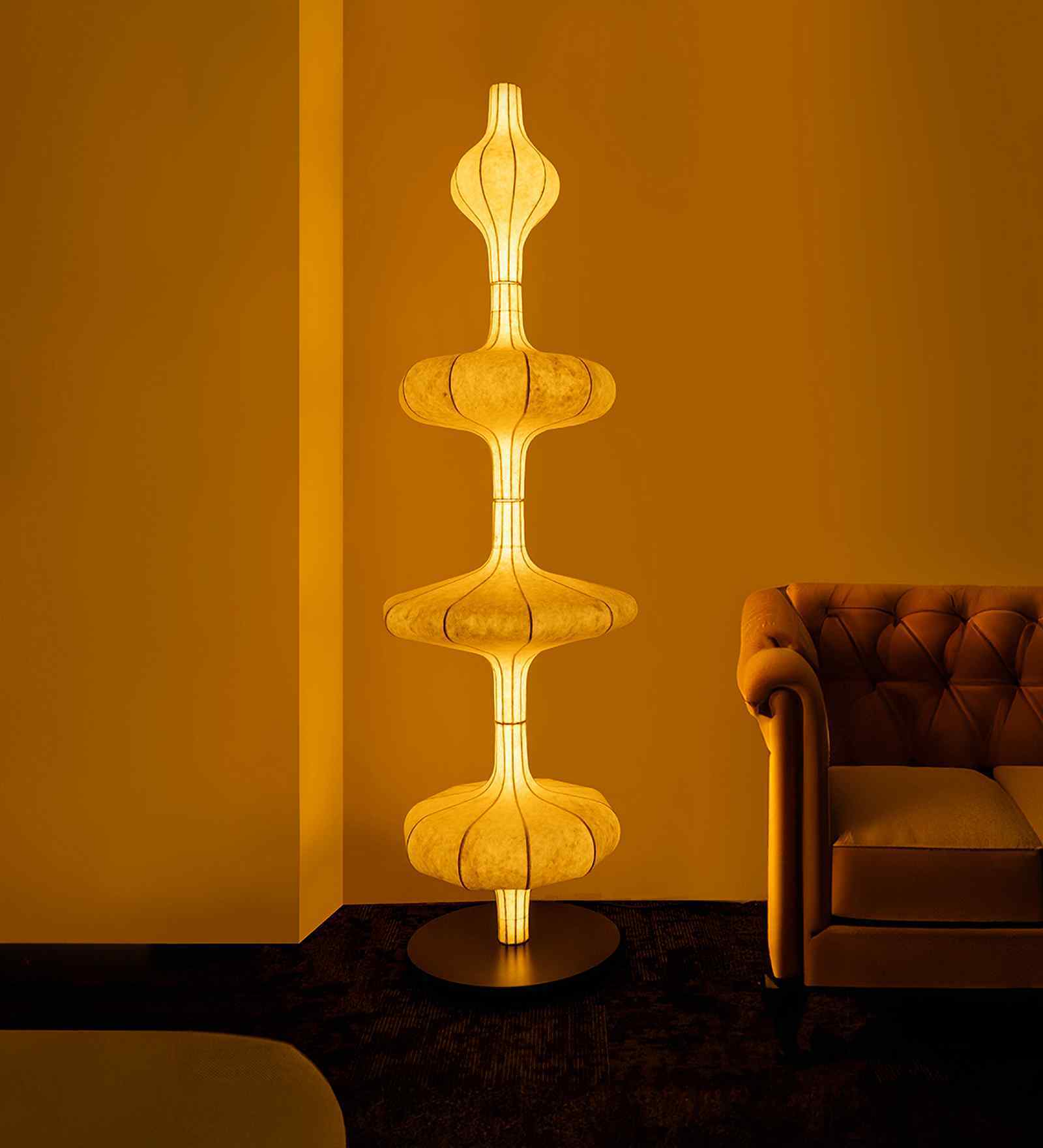 AUM Himalayan Whisper Grand Handcrafted Floor Lamp with Bulb (E27 Holder)