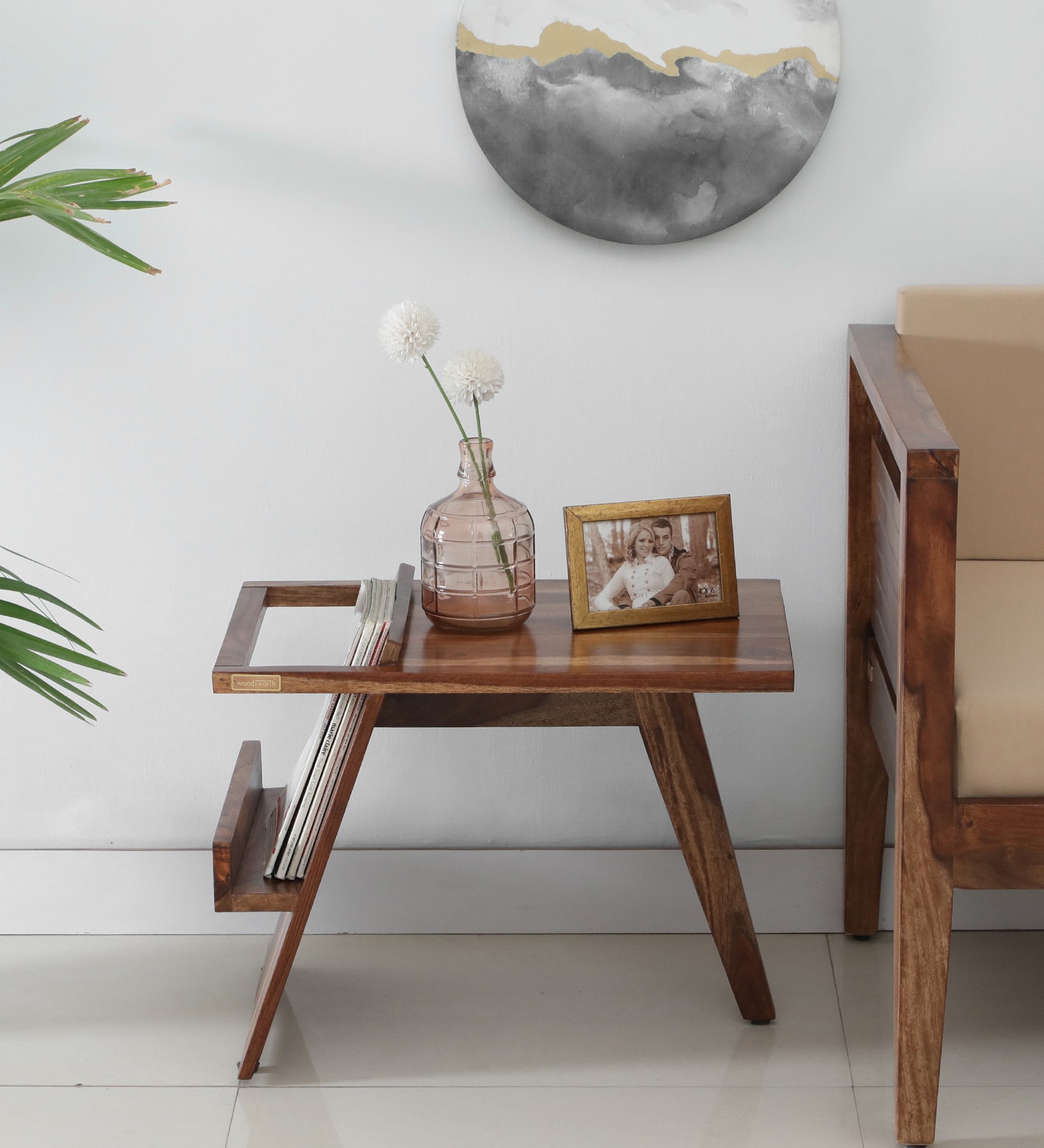 Aura Sheesham Wood End Table in Scratch Resistant Rustic Teak Finish Aura Sheesham Wood End Table in Scratch Resistant Rustic Teak Finish