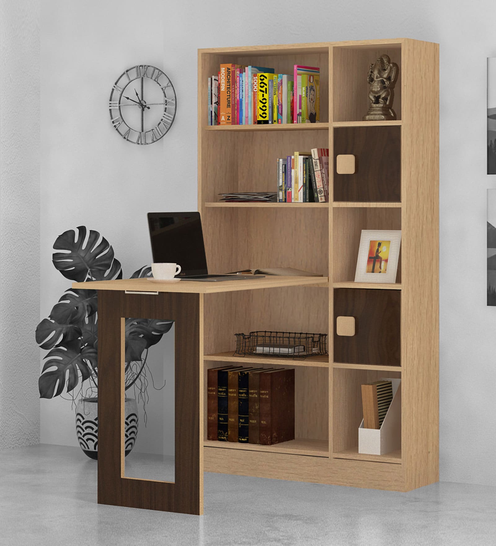 Aura Kids Study Table in Coffee Walnut Color