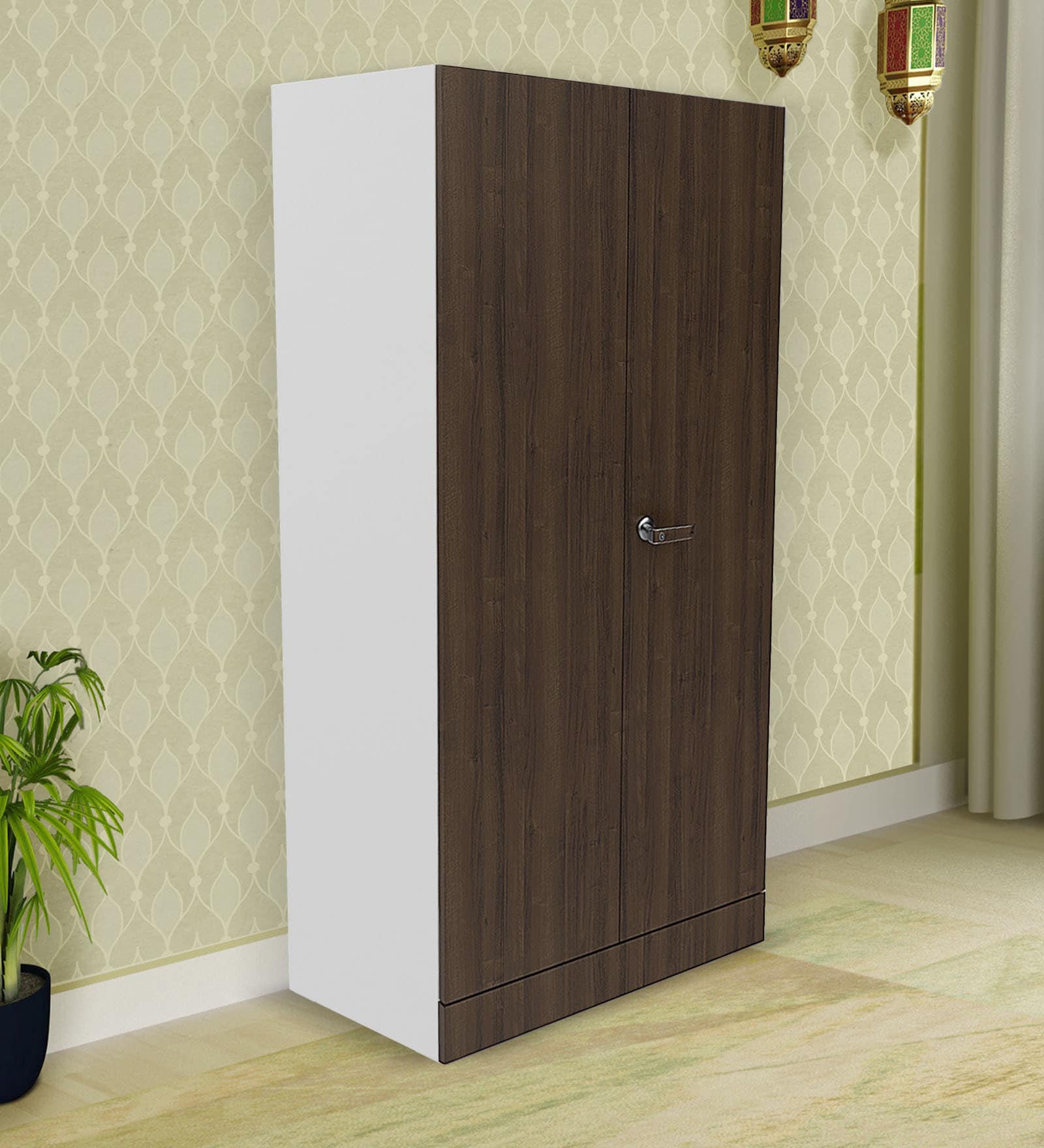 Auraline Basic 2 Door Almirah in Walnut Brown Colour Auraline Basic 2 Door Almirah in Walnut Brown Colour