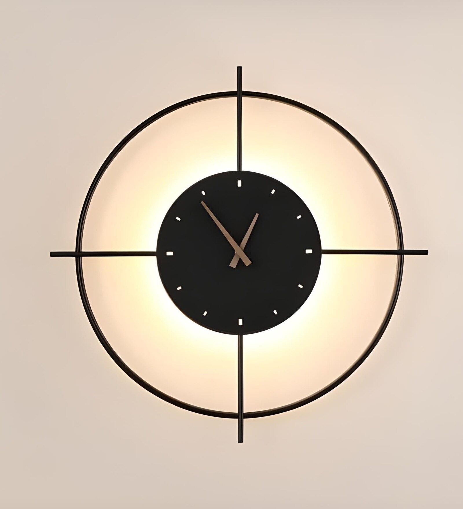 Auray Modern LED Wall Lamp with Clock | 3 Light Modes (Warm, Natural & Cool White) | Decorative Lamp for Living Room, Bedroom & Bedside | 1Year Warranty