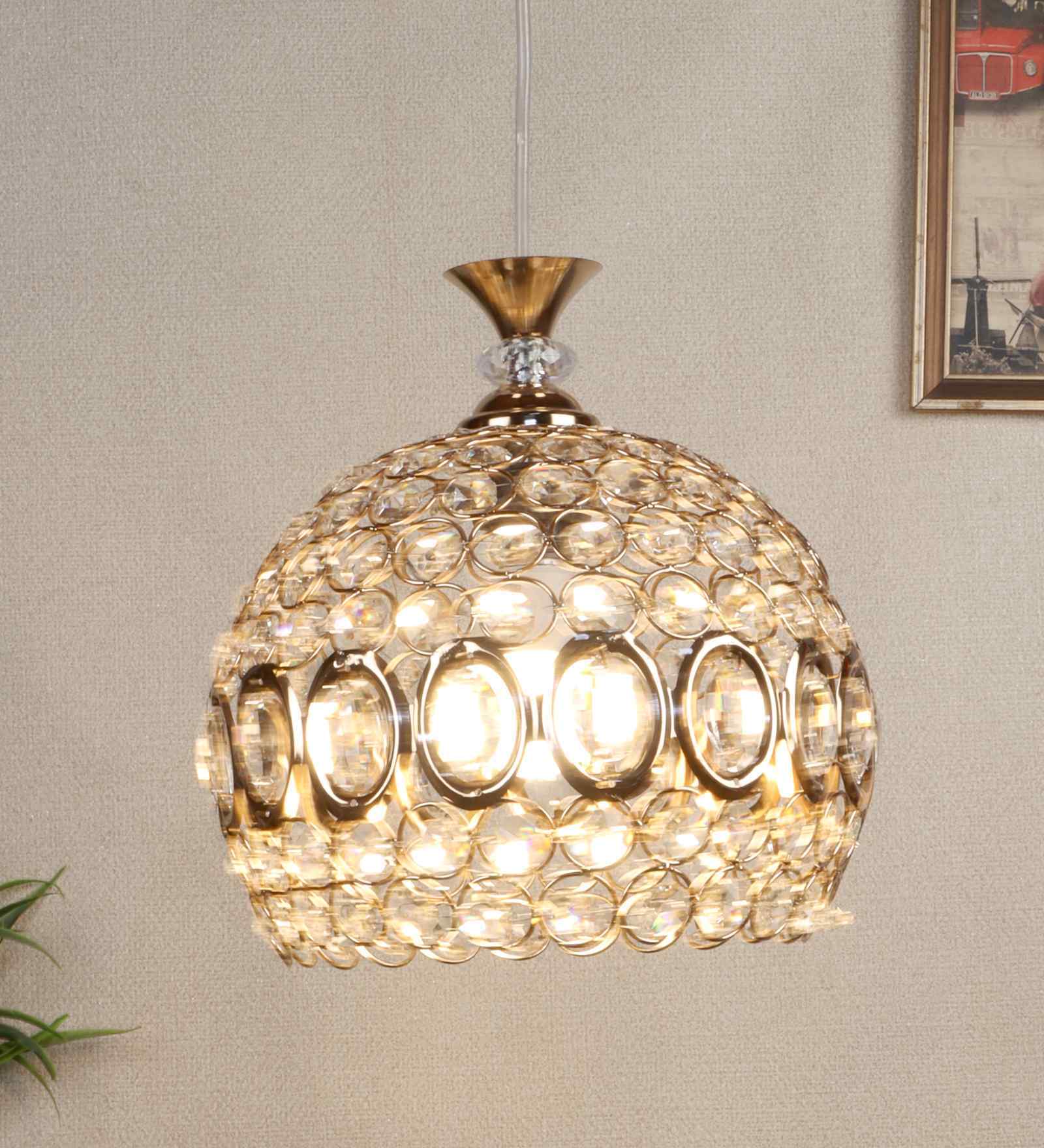 Aurelia Gold Iron Hanging Light | E27 holder | without Bulb | Eliante