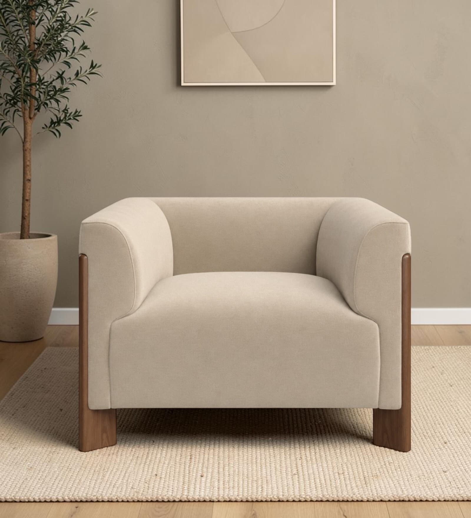 Aurelio Acacia Wood Chair In Beige Color