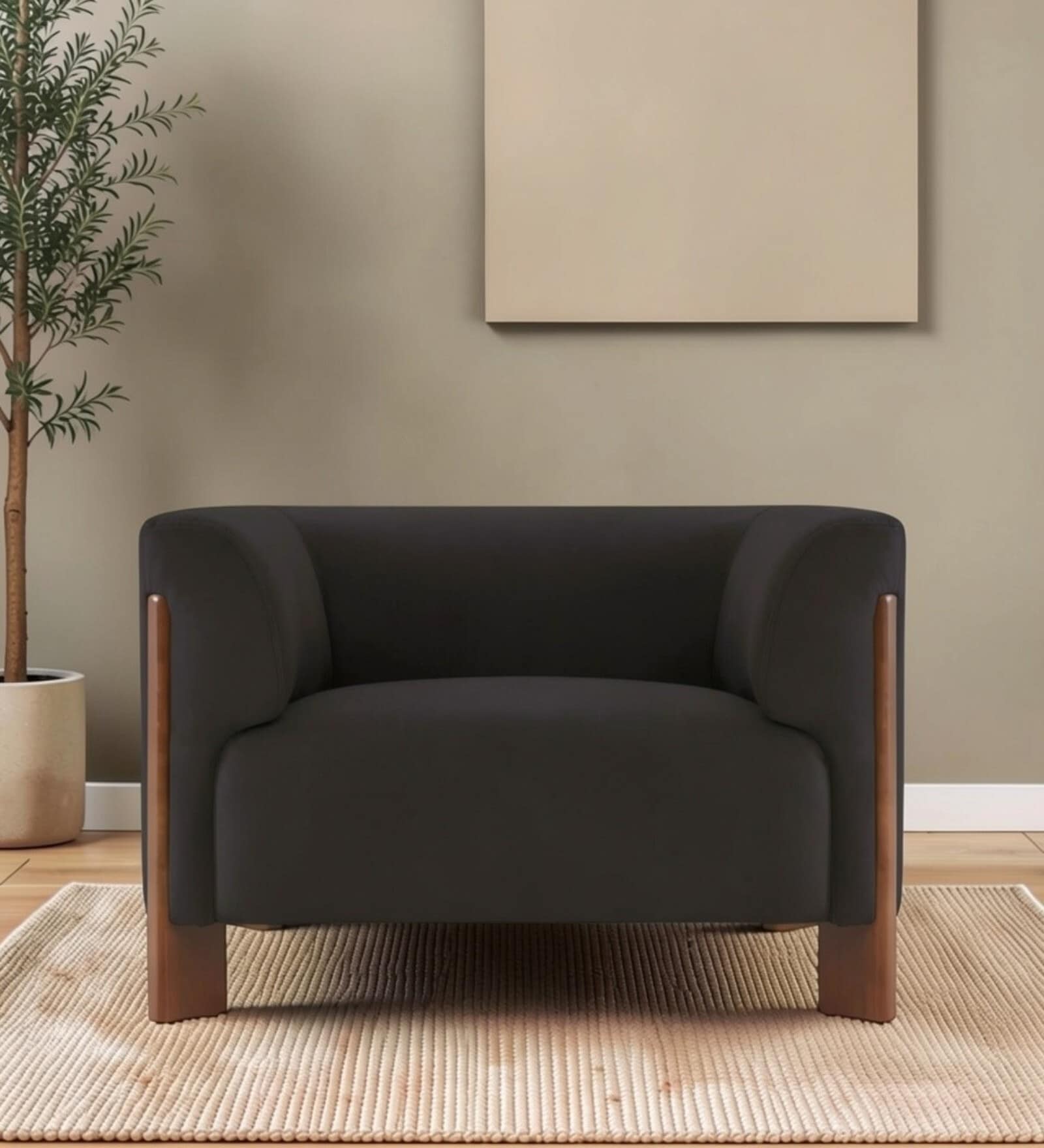 Aurelio Acacia Wood Chair In Grey Color